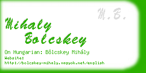mihaly bolcskey business card